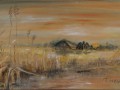 Die Scheune am Feldrand  Acryl 2006 100x50