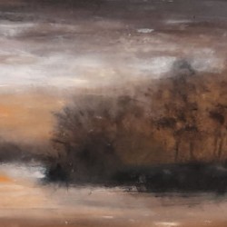 Emslandschaft im Wiesengrund  2002  Acryl 38x122