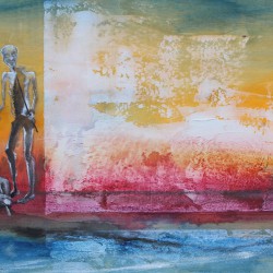 Ohne Titel  2007 Acryl auf Sperrholz  122x63