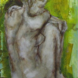 Akt im Gr  nen  2008  Acryl