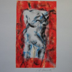 Akt im Raum 1  2000  Acryl  40x24