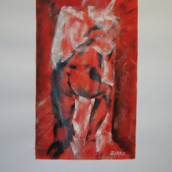 Akt im Raum 3  2000  Acryl  40x24