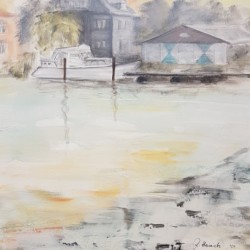 Bootshaus Plaue  2008  Acryl  100x80