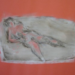 liegender Akt  2002  Acryl  42x58